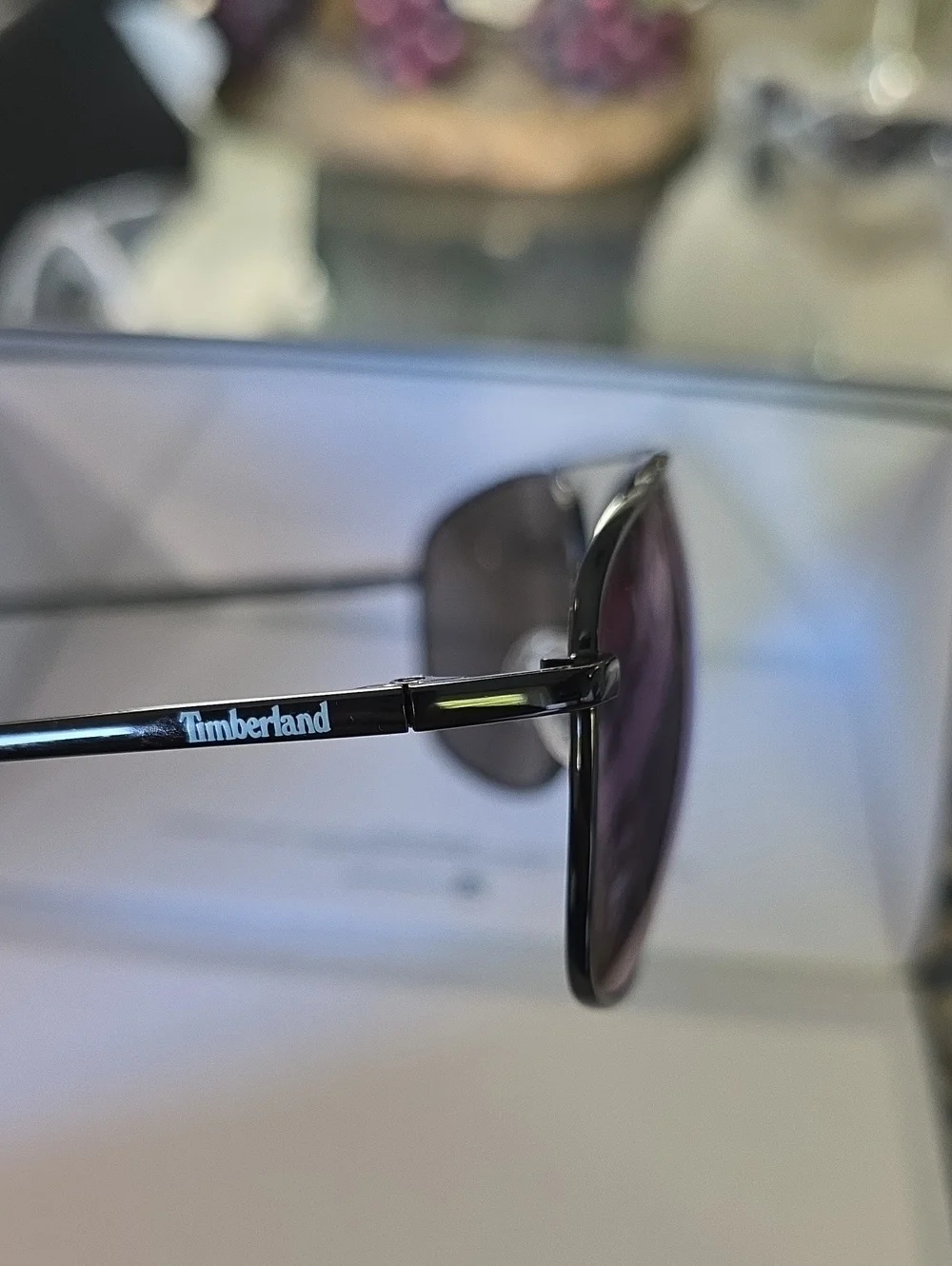 Timberland Black Sunglasses With Blue Lenses